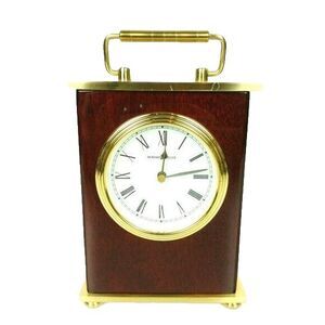Howard Miller Rosewood Mantel Desktop Shelf Clock Wood Veneer Brass